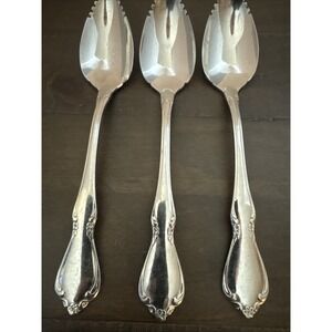 Oneida Oneida Craft Fruit Spoons Stainless Silverware Oneida Montclair Lot Of 3